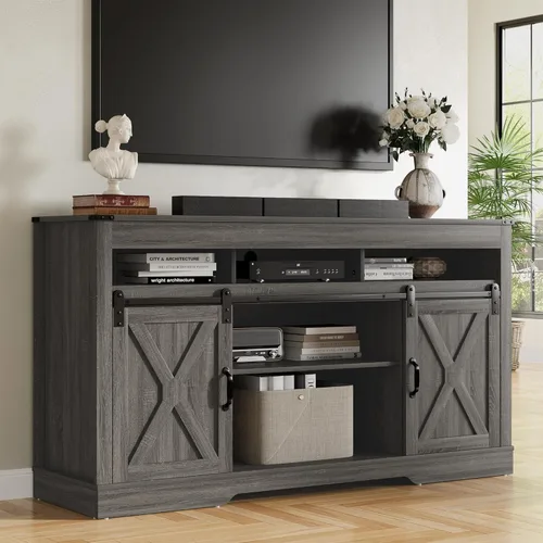 Miniatura 15 de RoyalCraft Soporte de TV con Chimenea para TV de 65+ Pulgadas, Centro de Entretenimiento Estilo Granja de 34" de Alto con Chimenea Eléctrica de 23