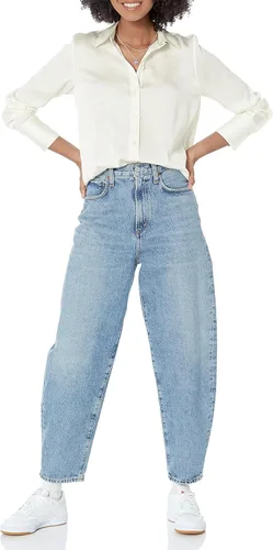 Miniatura 4 de Tienda Essentials Blusa de satén con botones de ajuste regular para mujer (disponible en tallas extragrandes)