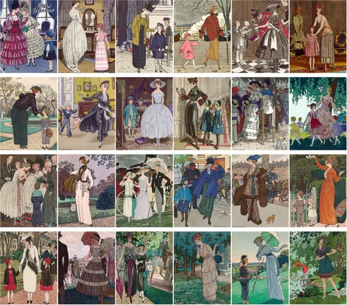 Miniatura 2 de Pegatinas grandes (24 piezas de 2.5 x 3.5 pulgadas) Vintage Fashion Vintage Magazine Illustration (Pierre Victorian Life)
