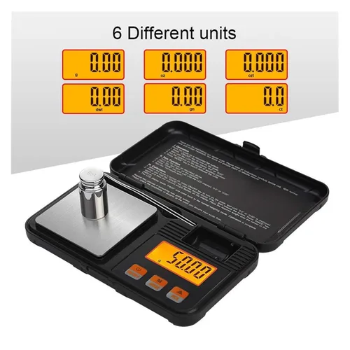 Miniatura 2 de 7.05 oz/0.00 oz 1.76 oz/0.00 oz Escala de bolsillo Mini escala digital Peso de calibración Escala electrónica Pantalla LCD retroiluminada de alta
