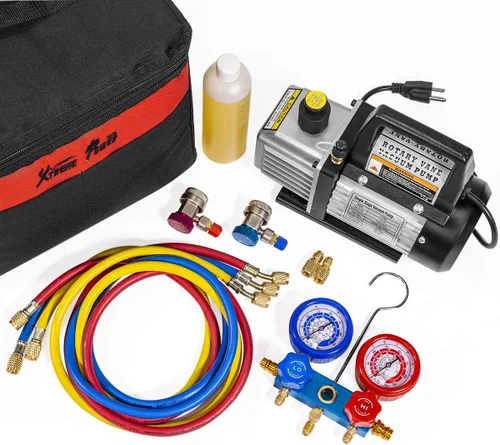Miniatura 3 de Aire bomba de aspiradora Xtremepowerus HVAC – A/C refrigeración kit colector ac gauge set
