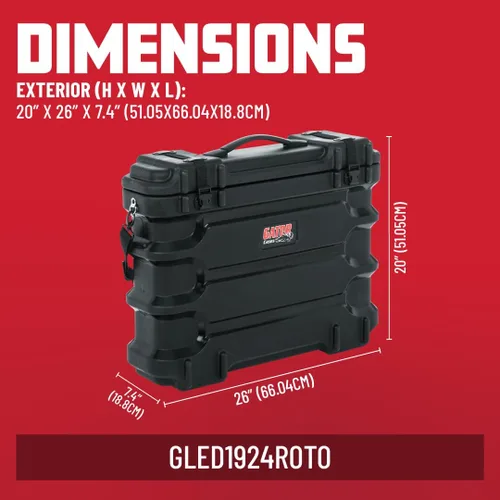 Miniatura 6 de Gator Cases Estuche moldeado para transportar TV y monitor LCD/LED; Compatible con pantallas de 19" - 24" (GLED1924ROTO)