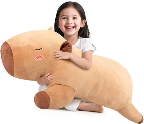 Miniatura 11 de SuzziPals Triceratops de peluche gigante de 43 pulgadas, animal de peluche de dinosaurio gigante realista para aliviar el estrés y compañero