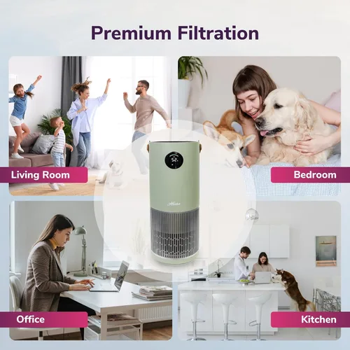 Miniatura 3 de Hunter Fan Company Humidificador y purificador de aire en uno, purificadores de aire de filtración avanzada para el hogar, purificadores de aire