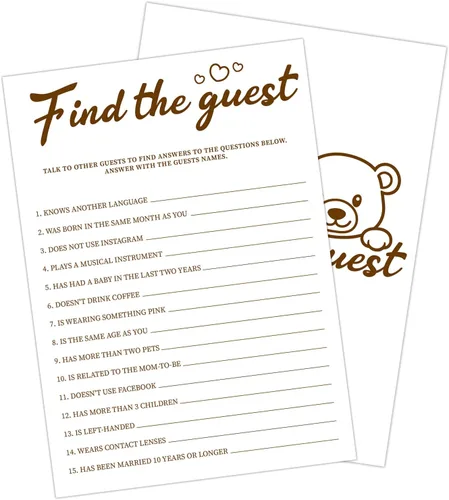 Miniatura 13 de 30 PCS Tarjetas de Predicciones y Consejos de Bebé Oso, Juego de Baby Shower para Niño Niña, Neutral de Género Fiesta de Revelación de Género