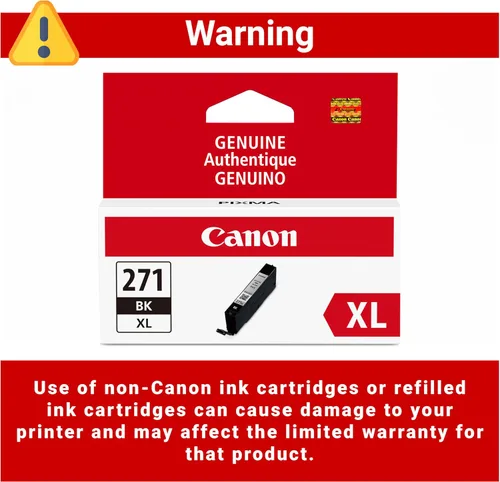 Miniatura 3 de Canon CLI-271XL Depósito de tinta negra genuino, compatible con impresoras MG6820, MG6821, MG6822, MG5720, MG5721, MG5722, MG7720, TS5020, TS6020