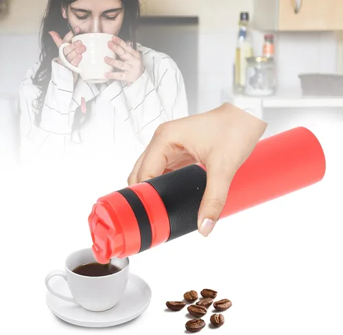 Miniatura 9 de Acouto Viaje prensa francesa 11.8 fl oz botella portátil té cafetera agua potable taza taza taza para viajar acampar al aire libre rojo