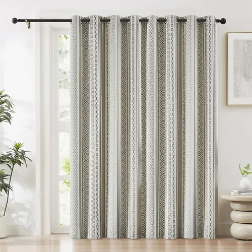 Miniatura 23 de Melodieux Cortinas bohemias 80% opacas de 63 pulgadas de largo para dormitorio, sala de estar, oscurecimiento de sala de estar, cortinas