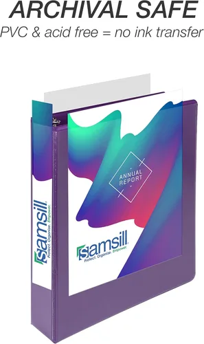 Miniatura 343 de Samsill - Carpeta duradera de 5 pulgadas, fabricada en los Estados Unidos, con anillos en D, transparente y personalizable, color blanco