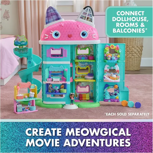 Miniatura 5 de DreamWorks Gabby's Dollhouse La Película, Set de Historia de Fiesta Paw-Some con DJ Catnip, 2 Figuras de Juguete Eraser Cat y Accesorios, Juguetes