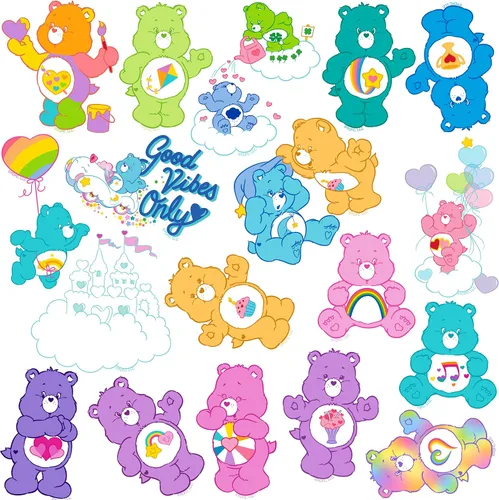 Miniatura 4 de Care Bears - Paquete variado de calcomanías clásicas de vinilo de 50 quilates, tamaño grande, para laptop, botella de agua, álbumes de recortes