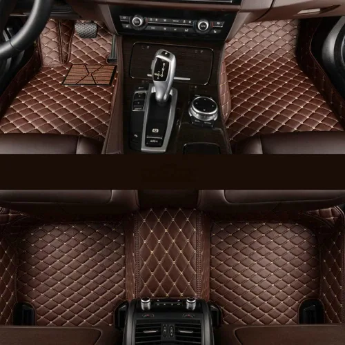 Miniatura 7 de Alfombrillas de cuero personalizadas para la parte delantera y trasera y de la tercera fila para automóvil, se adapta a la mayoría de SUV, sedán