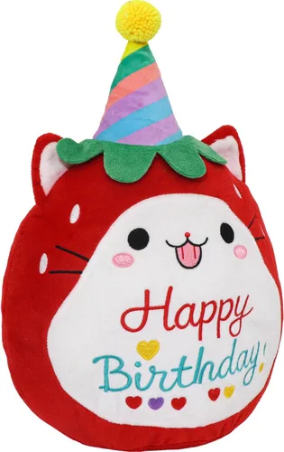 Miniatura 9 de Muñeca de peluche de vaca de 10 pulgadas, lindo animal de peluche de cumpleaños, suave almohada de peluche de vaca con sombrero de unicornio Kawaii