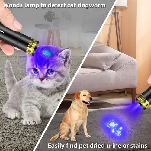 Miniatura 3 de DARKBEAM Linterna UV de 365 nm, Lámpara de Wood recargable por USB, portátil, luz negra, LED, luz ultravioleta, mini, detector para orina