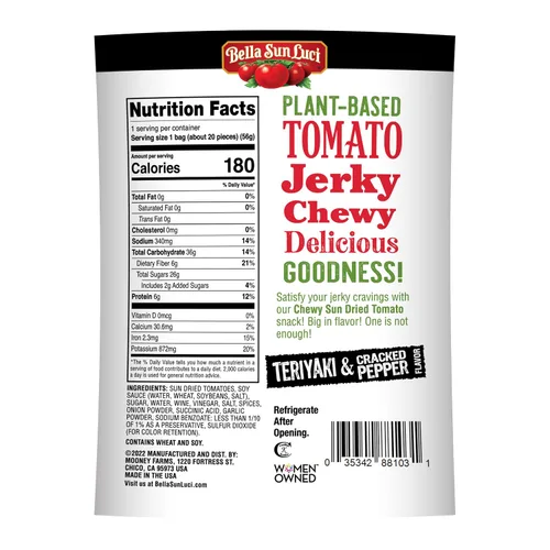 Miniatura 2 de Bella Sun Luci Cecina de tomate a base de plantas-Teriyaki Cracked Pepper
