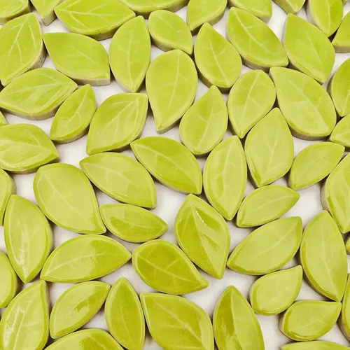 Miniatura 8 de Azulejos de mosaico de cerámica en forma de hoja de 500g/1.1lb, piezas de mosaico de cerámica para manualidades, azulejos de mosaico para decoración