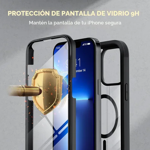 Miniatura 6 de Miracase - Funda magnética para iPhone 13 Pro de 6.1 pulgadas, compatible con MagSafe, protector de pantalla integrado, protección de cuerpo