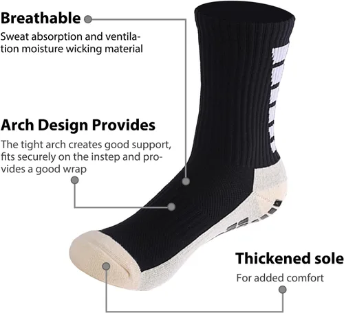 Miniatura 3 de Calcetines de agarre para hombre, calcetines de entrenamiento de fútbol atlético, calcetines de agarre para hombre para hockey y fútbol