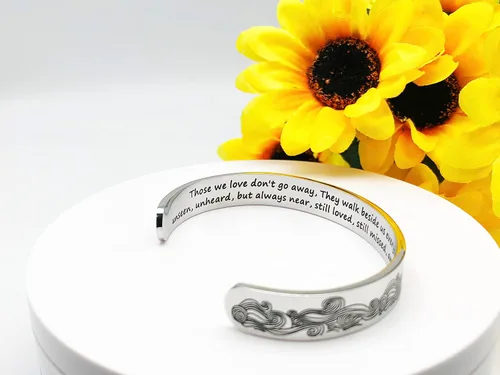 Miniatura 250 de Pulseras inspiradoras para mujer, joyería de acero inoxidable, con refranes, pulsera motivacional con mensaje oculto, pulseras grabadas para mejor