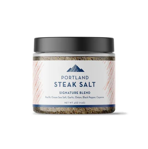 Portland Salt Co. Mezcla de Sal y Especias para Bistec – Condimento SPG - Mezcla Sabrosa de Sal Marina, Pimienta y Ajo - Frotación Gourmet Exclusiva