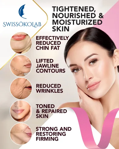 Miniatura 3 de SWISSÖKOLAB Máscara facial con levantamiento en forma de V, parche para barbilla, reductor de mentón, ajuste de contorno de barbilla, reafirmante