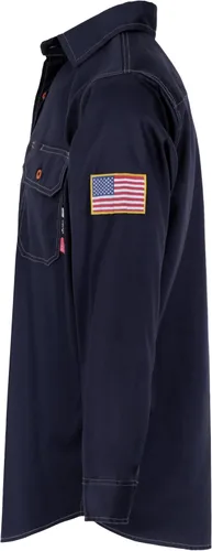Miniatura 5 de BOCOMAL Camisas FR para hombre, resistentes al fuego, peso ligero, NFPA2112, camisa de soldadura ignífuga, acabado repelente al agua y al aceite