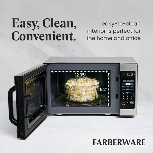 Miniatura 5 de Farberware - Horno microondas de sobremesa de 0.7 pies cúbicos – 700 vatios de potencia, configuraciones de cocción automática, descongelación