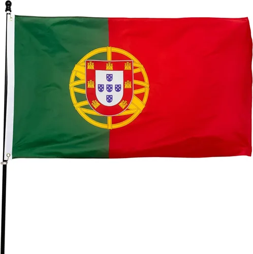 DANF - Bandera de Portugal de poliéster de 3 x 5 pies, resistente a la decoloración, ojales de latón, cabecera de lona, banderas nacionales