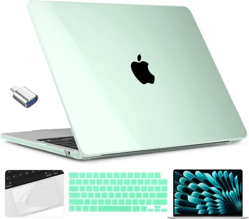 Miniatura 25 de TWOLSKOO Compatible con funda para MacBook Air M4 de 15 pulgadas versión 2025-2023 M4 A3241 M3 A3114 M2 A2941, carcasa rígida de plástico y Cristal