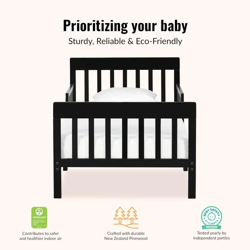 Miniatura 5 de Dream On Me Finn - Cama para niños pequeños, color negro, con certificado Greenguard Gold y JPMA, acabados no tóxicos, hecha de madera de pino