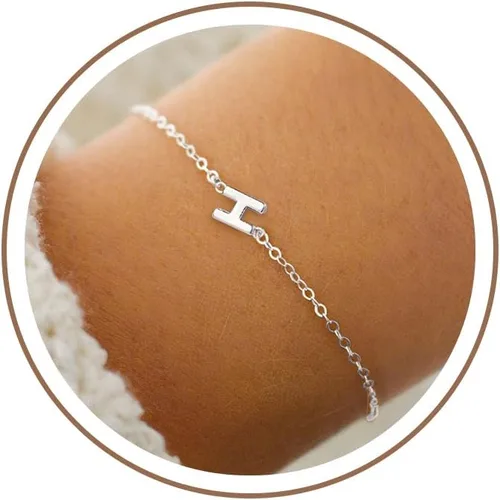 Miniatura 21 de Turandoss - Pulseras de oro con iniciales para mujeres y niñas - Joyería ideal para regalo - Pulsera chapada en plata u oro de 18 k con letras
