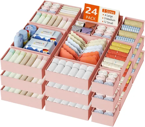 Miniatura 15 de DIMJ Organizador de cajones para ropa, paquete de 6 unidades, organizadores plegables para bebé, organizador de almacenamiento y cómoda
