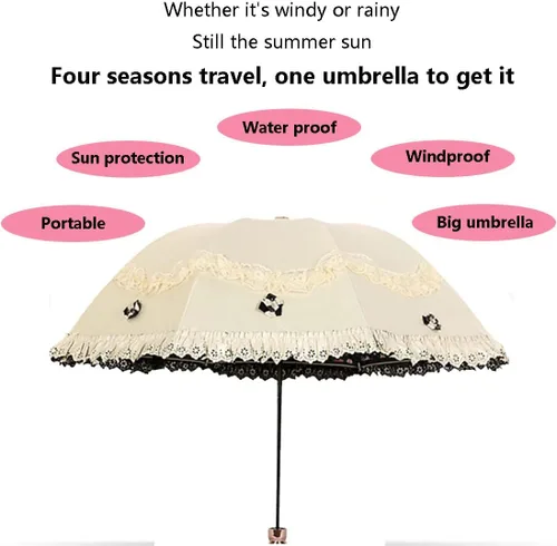 Miniatura 3 de ACGrade Parasol sombrilla de encaje sombrilla de encaje sombrilla de sol sombrilla para caminar paraguas para mujer sombrilla de sol para mujer