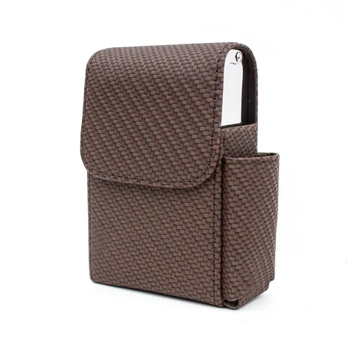 Miniatura 18 de Boshiho Caja de cigarrillos de cuero PU con encendedor titular bolsa de tabaco el mejor regalo para hombres mujeres (negro)