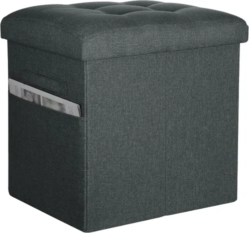 Miniatura 14 de BelugaHelper Otomana con almacenamiento, reposapiés otomano de almacenamiento pequeño con asiento acolchado de espuma más gruesa. Taburete plegable