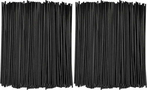 Miniatura 7 de Comfy Package Agitadores de bebidas de café negro y pajitas de cóctel de 7 pulgadas, 1000 unidades, palitos desechables de plástico para bebidas