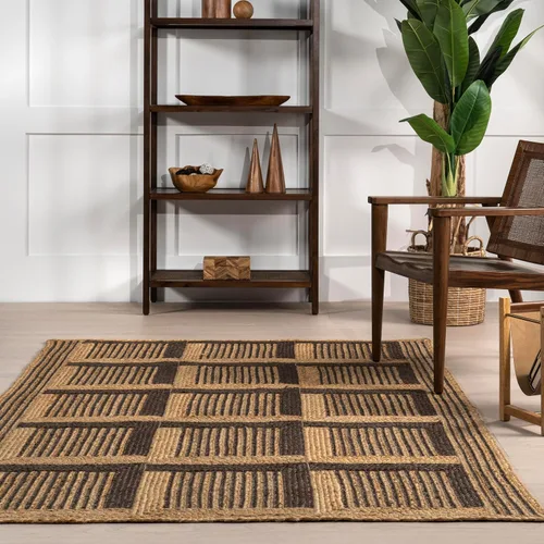 Miniatura 8 de nuLOOM Aletta - Alfombra geométrica de yute de 5 x 8 pies para comedor, alfombra neutra, alfombra para sala de estar, cocina, color natural