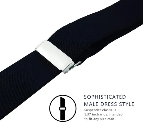 Miniatura 2 de Tirantes para hombre, tirantes ajustables con correas elásticas, construcción en la parte trasera en Y, resistente para el trabajo