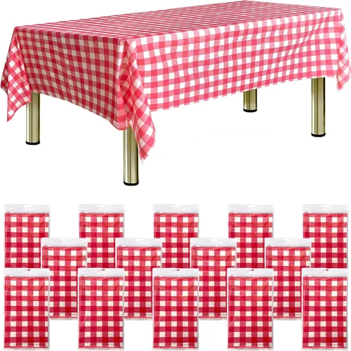 Miniatura 7 de Smarty Kiddo Paquete de 14 manteles de plástico de 108 x 54 pulgadas, impermeables, para fiestas, eventos, pícnic, manteles desechables