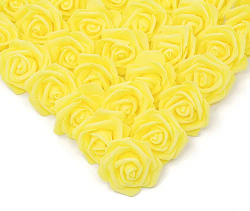 Miniatura 14 de IPOPU 100 unidades de rosas artificiales de aspecto real, rosas falsas de color rosa bebé, rosas de espuma rubor para centros de mesa de boda, Rosa