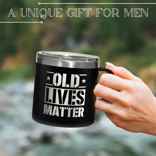 Miniatura 6 de Regalos para él – Ideas de cumpleaños y ocasiones especiales – 40 a 80 – abuelo, papá, marido – Día del Padre y jubilación – Taza de 14 onzas