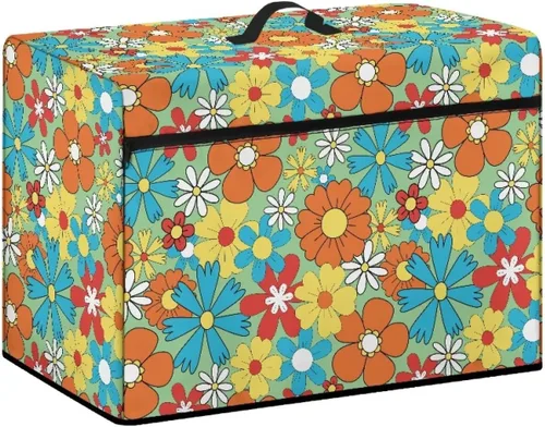 Miniatura 34 de Funda para máquina de coser con estampado floral, estilo bohemio, resistente a las manchas, ligera, impermeable, cubierta antipolvo con bolsillos