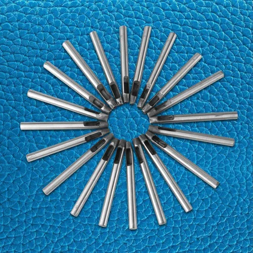 Miniatura 9 de Juego de herramientas de punzón de cuero de 0.236 in, 20 piezas, herramientas de patrón de flores para decoración de cinturón de cartera, kit