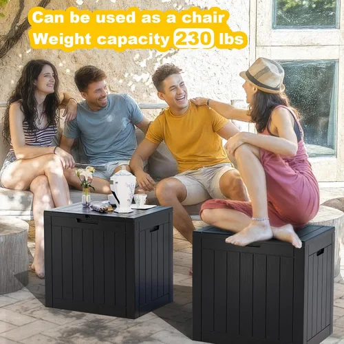 Miniatura 5 de ROJIK Caja de almacenamiento para exteriores, muebles de patio, herramientas de jardín, cojines, accesorios de piscina, caja de resina impermeable