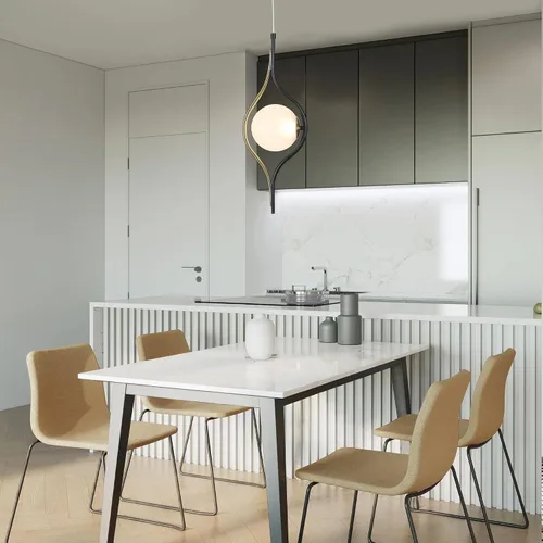 Miniatura 4 de Blakc and Gold - Lámpara colgante LED para isla de cocina, comedor, dormitorio, 360 lúmenes