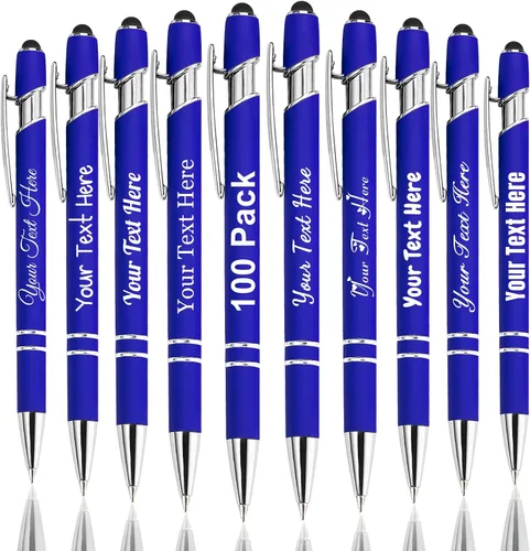 Miniatura 9 de Hasta 300 bolígrafos personalizados a granel con nombre personalizado con grabado gratis, puntas de lápiz capacitivo grabado, bolígrafo