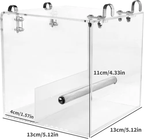 Miniatura 3 de Comedero para pájaros sin desorden para jaula – Comedero automático para pájaros, contenedor de comida transparente, acrílico sin derrames, jaula