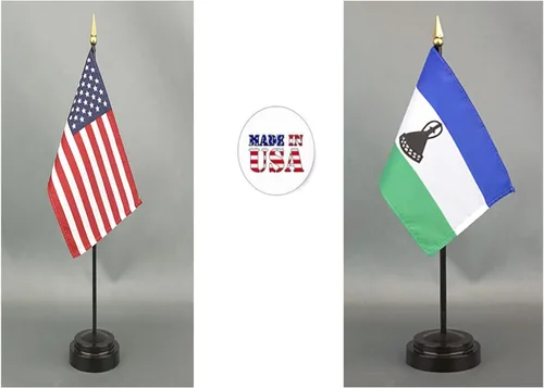 Miniatura 148 de Juego de banderas de escritorio de Afganistán, hecho en Estados Unidos, de rayón de 4 x 6 pulgadas, escritorio de oficina y pequeñas banderas