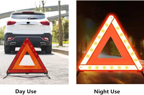 Miniatura 4 de Cartel de Advertencia de Coche Reflectante con Triple Triángulo, Señal de Peligro en Carretera, Tablero de Avería de Emergencia, Kit de Advertencia
