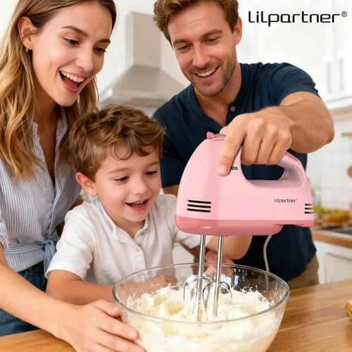 Miniatura 4 de LILPARTNER - Batidora de mano eléctrica, ultra potencia, con 7 velocidades y 5 accesorios de acero inoxidable para batir masa, crema, pasteles, apto
